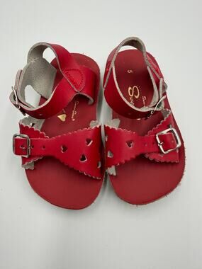 Sun san sweet heart red leather sandal 5
